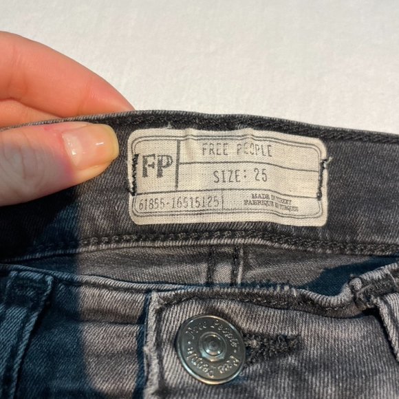 Free People Busted Knee Skinny Jeans in Faded Black - Picture 9 of 11